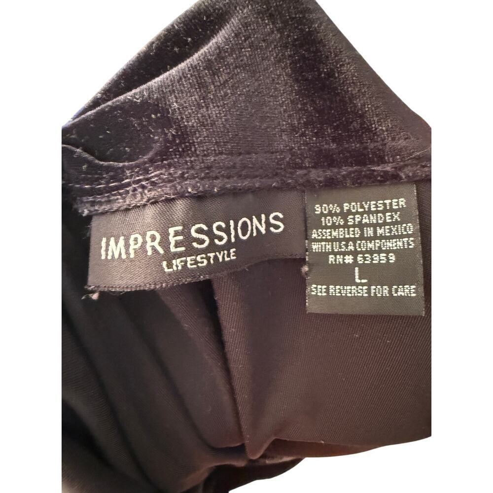 Impressions Black Velvet Women's Large‎ Button Up Shirt - Picture 5 of 7